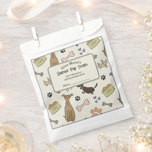 かわいい犬のおやつ フェイバーバッグ (クリップ留めされた状態)