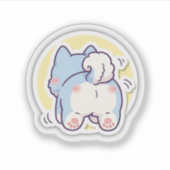 かわいい犬のお尻ステッカー 面白い子犬のキャラクター シール (正面)
