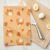 かわいい犬のかわいいのポメラニア犬 キッチンタオル (四つ折り)