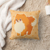 かわいい犬のかわいいのポメラニア犬 クッション (ブランケット)