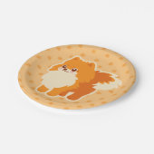 かわいい犬のかわいいのポメラニア犬 ペーパープレート (アングル)