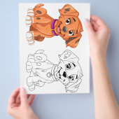 かわいい犬のぬりえページ チラシ (手)