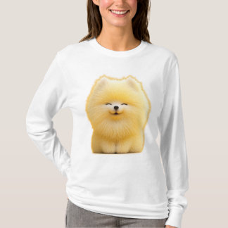 かわいい犬のふわふわフレンドデザインの楽しいTシャツ Tシャツ
