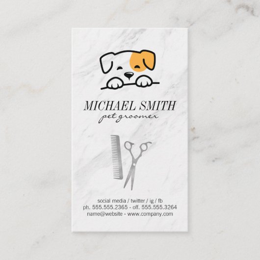 かわいい犬のアイコン |トリマーツール 名刺 (正面)