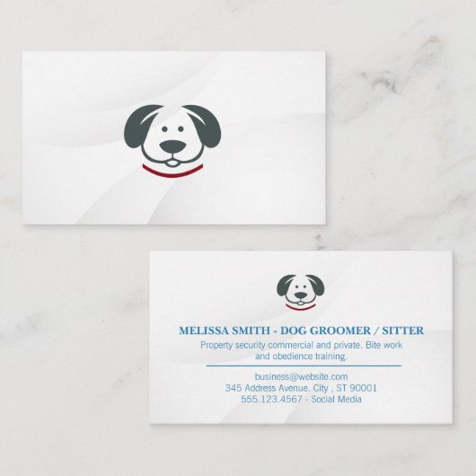 かわいい犬のアイコン 名刺 (正面/裏面)