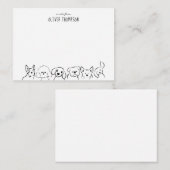 かわいい犬のアニマルスケッチメモカード（BUDGETメモ） ノートカード (正面/裏面)