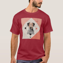 かわいい犬のアブストラクトTシャツ 犬好きのための