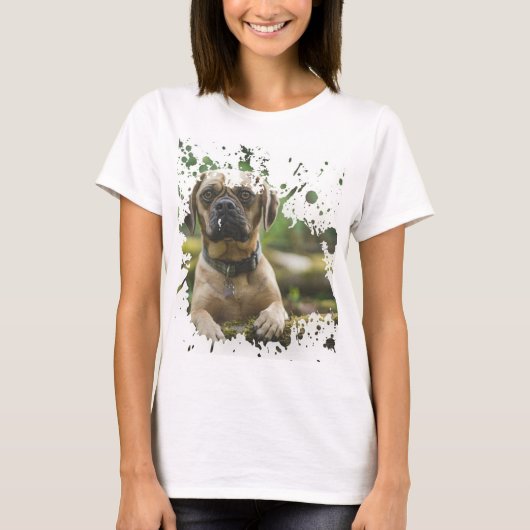 かわいい犬のアートワーク Tシャツ (正面)