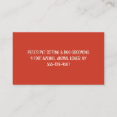 かわいい犬のイエロー・ラブラドール・レトリーバーペットケアアポイントメントリマインダー 名刺 (裏面)