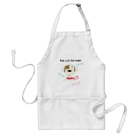 かわいい犬のイラストとメッセージ スタンダードエプロン (正面)