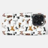 かわいい犬のイラストパターン iPhoneケース (裏面横)