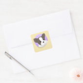 かわいい犬のイラストレーションアート スクエアシール (封筒)