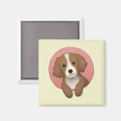 かわいい犬のイラストレーションアート マグネット (正面/裏面)