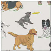 かわいい犬のイラストレーション模様 ファブリック (クローズアップ)
