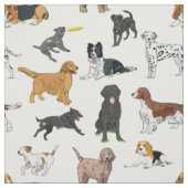 かわいい犬のイラストレーション模様 ファブリック (見本)
