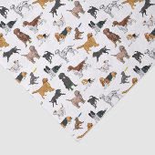 かわいい犬のイラストレーション模様 薄葉紙 (詳細)