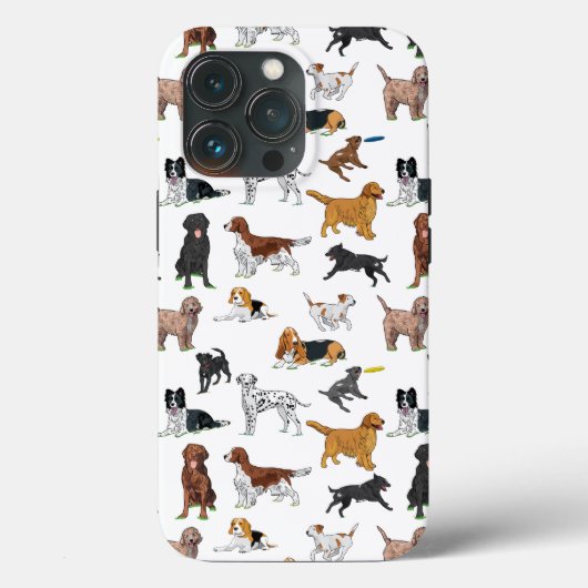 かわいい犬のイラストレーション模様 Case-Mate iPhoneケース (裏面)