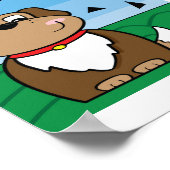 かわいい犬のイラストレーション – キッズアニマルアート ポスター (角)