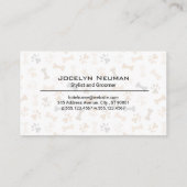 かわいい犬のイラストレーション | グルーミングツールと鋏 名刺 (裏面)