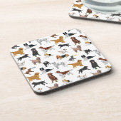 かわいい犬のイラストレーション コースター (左側)