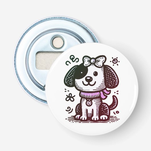 かわいい犬のイラスト 栓抜き (正面)