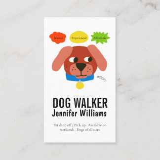 かわいい犬のイラスト 犬の散歩代行 ペットシッター 名刺