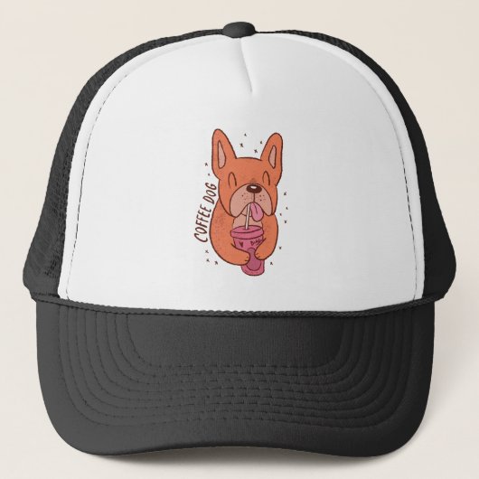 かわいい犬のカフェイン好き キャップ (正面)