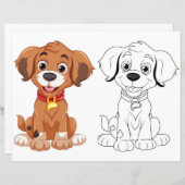 かわいい犬のカラーリングページ (正面/裏面)