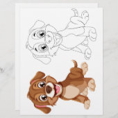 かわいい犬のカラーリングページ (正面/裏面)