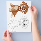 かわいい犬のカラーリングページ チラシ (手)