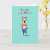 かわいい犬のカードが治る カード (黄色い花)