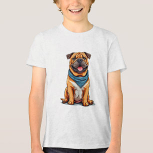 🐶 かわいい犬のキャラクター キッズ服 🐶 トライブレンドＴシャツ