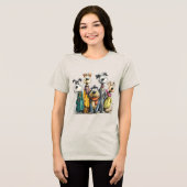 かわいい犬のキャラクター トライブレンドTシャツ (正面全面)