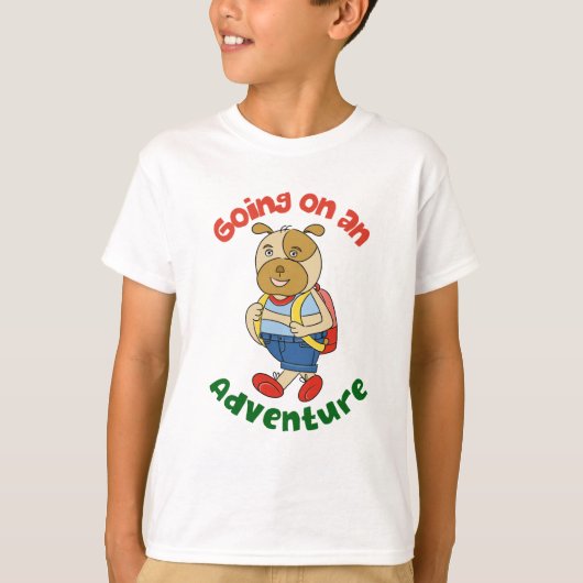 かわいい犬のキャラクター 楽しいキャラクターの子犬 キッズ Tシャツ (正面)
