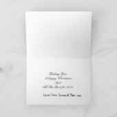 かわいい犬のクリスマスのキスの雪片の写真 シーズンカード (内部)