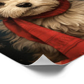 かわいい犬のクリスマスアート:かわいいホリデーアップ ポスター (角)