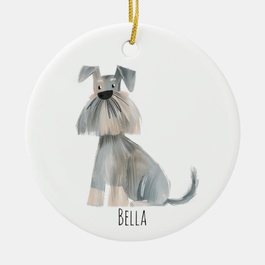 かわいい犬のクリスマスオーナメント セラミックオーナメント (正面)