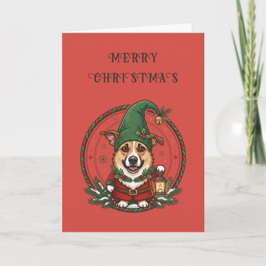 かわいい犬のクリスマスカード カード (正面)