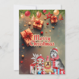 かわいい犬のクリスマスカード♡ シーズンカード