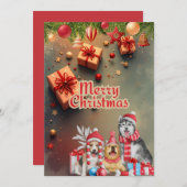 かわいい犬のクリスマスカード♡ シーズンカード (正面/裏面)