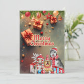 かわいい犬のクリスマスカード♡ シーズンカード (スタンド正面)