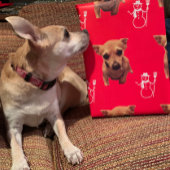 かわいい犬のクリスマスサンタ雪だるまキャンディカン ラッピングペーパーシート