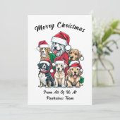 かわいい犬のクリスマススケッチ シーズンカード (スタンド正面)