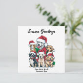 かわいい犬のクリスマススケッチ シーズンカード (スタンド正面)