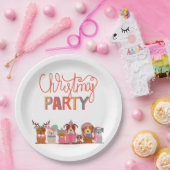 かわいい犬のクリスマスパーティー ペーパープレート (パーティー)