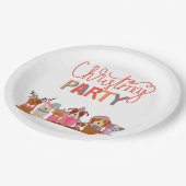かわいい犬のクリスマスパーティー ペーパープレート (アングル)