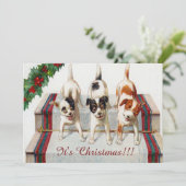 かわいい犬のクリスマスパーティー 招待状 (スタンド正面)