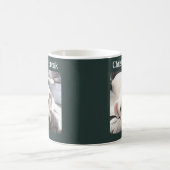 かわいい犬のクリスマスブレイクグリーンの写真 コーヒーマグカップ (中央)