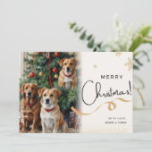 かわいい犬のクリスマスホリデーのグリーティングカード シーズンカード (スタンド正面)