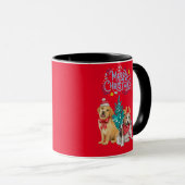 かわいい犬のクリスマスマグカップ マグカップ (正面右)